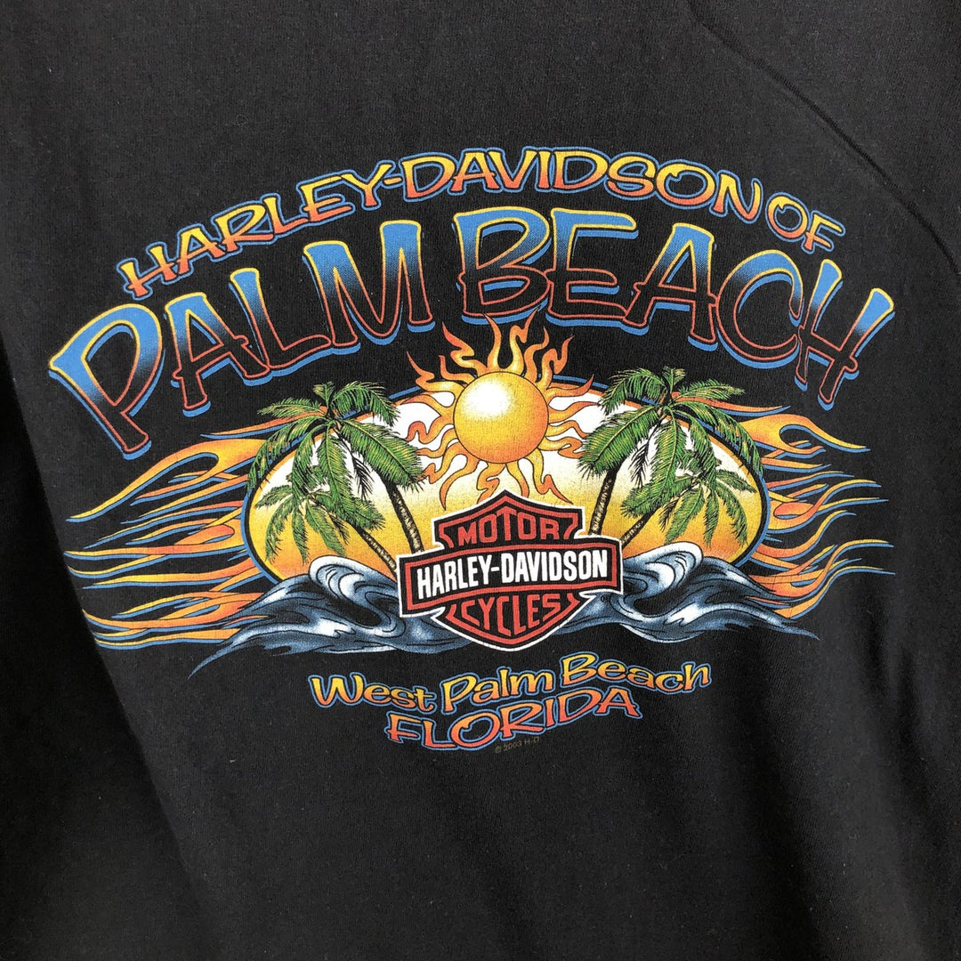 00'S Harley-Davidson Motorcycle Bike T-shirt Made in USA Men's XL cotton black type Vintage Second Hand