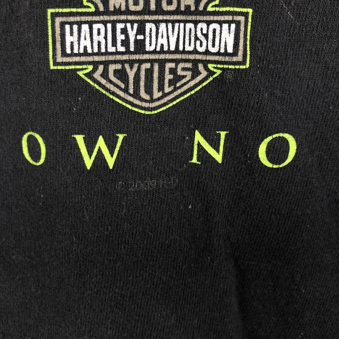 00'S Harley-Davidson Motorcycle Bike T-shirt Made in USA Men's XL cotton black type Vintage Second Hand