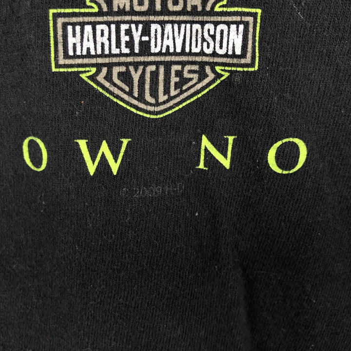 00'S Harley-Davidson Motorcycle Bike T-shirt Made in USA Men's XL cotton black type Vintage Second Hand