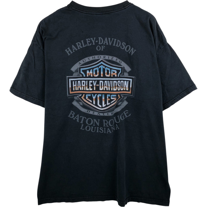 00'S Harley-Davidson Motorcycle Bike T-shirt Made in USA Men's XL cotton black type Vintage Second Hand