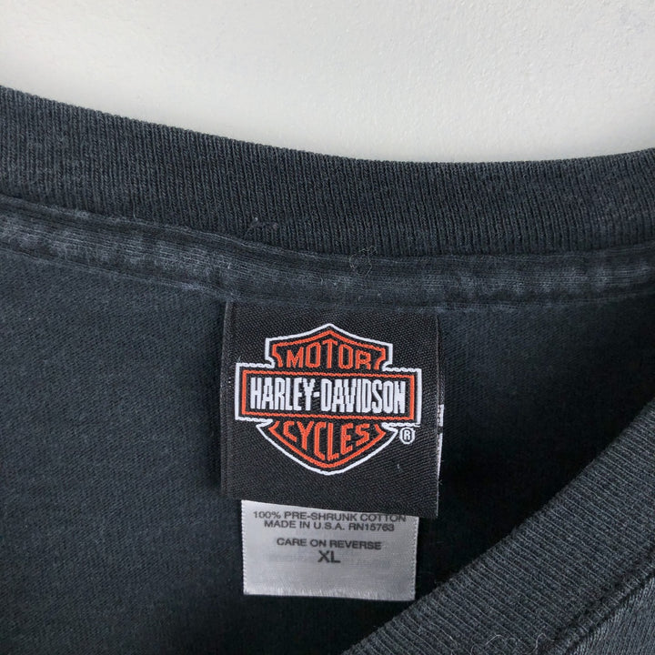 00'S Harley-Davidson Motorcycle Bike T-shirt Made in USA Men's XL cotton black type Vintage Second Hand