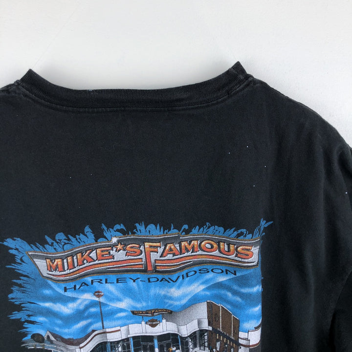 00'S Harley-Davidson Motorcycle Bike T-shirt Made in USA Men's XL cotton black type Vintage Second Hand