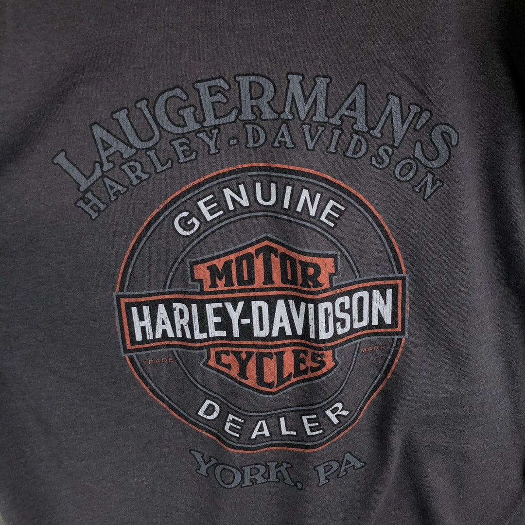 00'S Harley-Davidson Motorcycle Bike T-shirt Made in USA Men's L size cotton Charcoal Vintage Second Hand