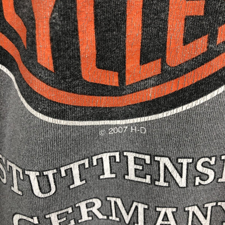 2000'S Harley-Davidson V-neck, 3/4 Sleeve Motorcycle T-shirt, Men's Size L cotton gray type Vintage Second Hand