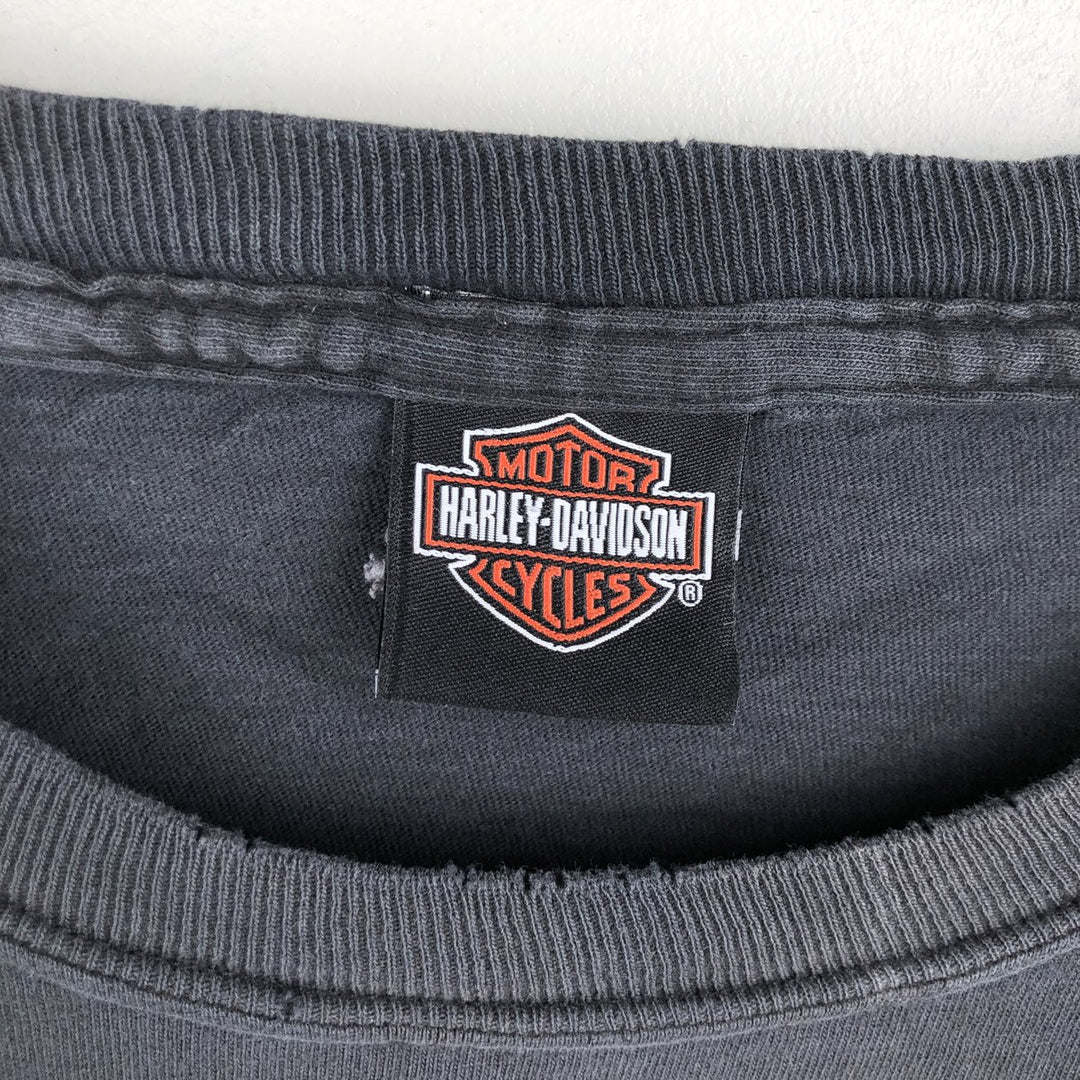 Harley-Davidson Skull Pattern Motorcycle Bike T-shirt Men's XL unclear black type Vintage Second Hand