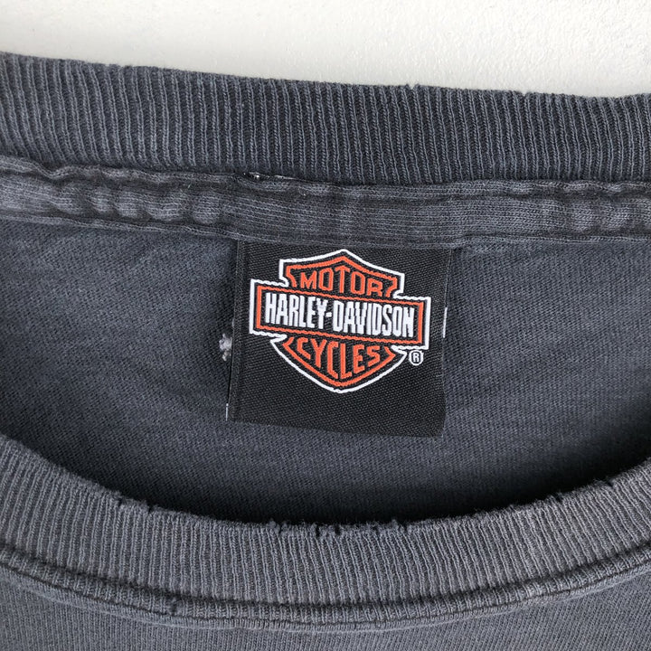 Harley-Davidson Skull Pattern Motorcycle Bike T-shirt Men's XL unclear black type Vintage Second Hand