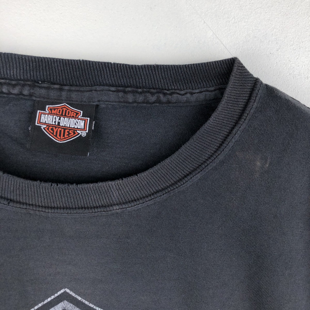 Harley-Davidson Skull Pattern Motorcycle Bike T-shirt Men's XL unclear black type Vintage Second Hand