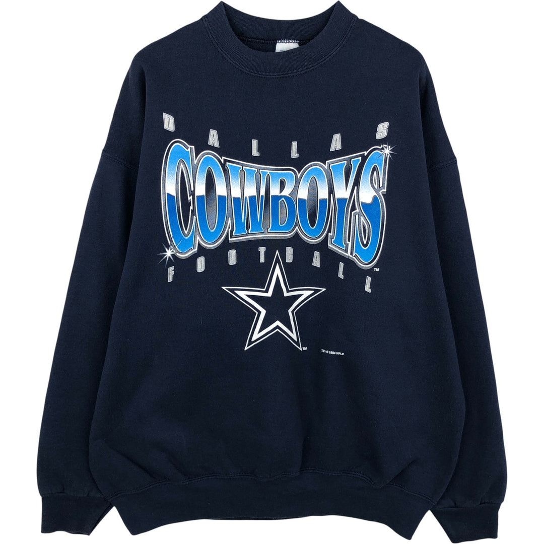 Vintage 90'S SALEM NFL Dallas Cowboys Print Sweatshirt, Made in USA, Men's XXL cotton navy blue type Vintage Second Hand