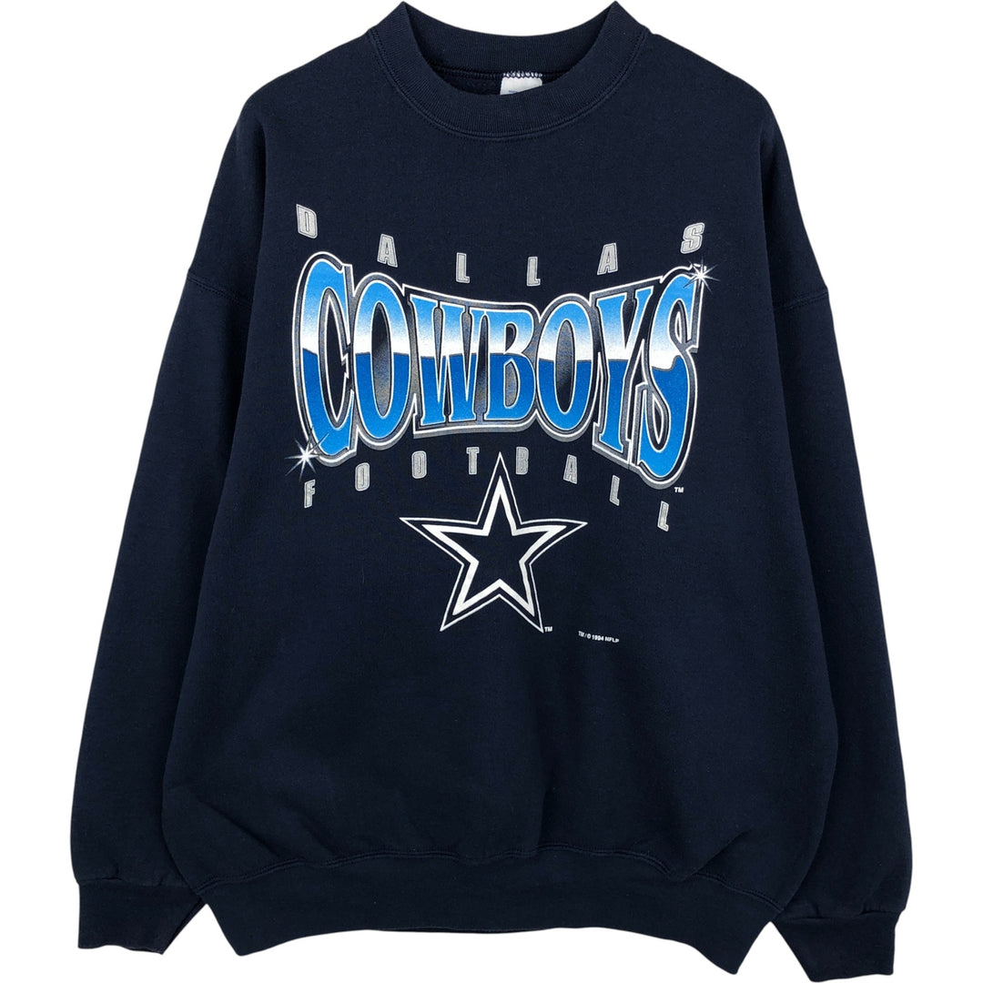 Vintage 90'S SALEM NFL Dallas Cowboys Print Sweatshirt, Made in USA, Men's XXL cotton navy blue type Vintage Second Hand