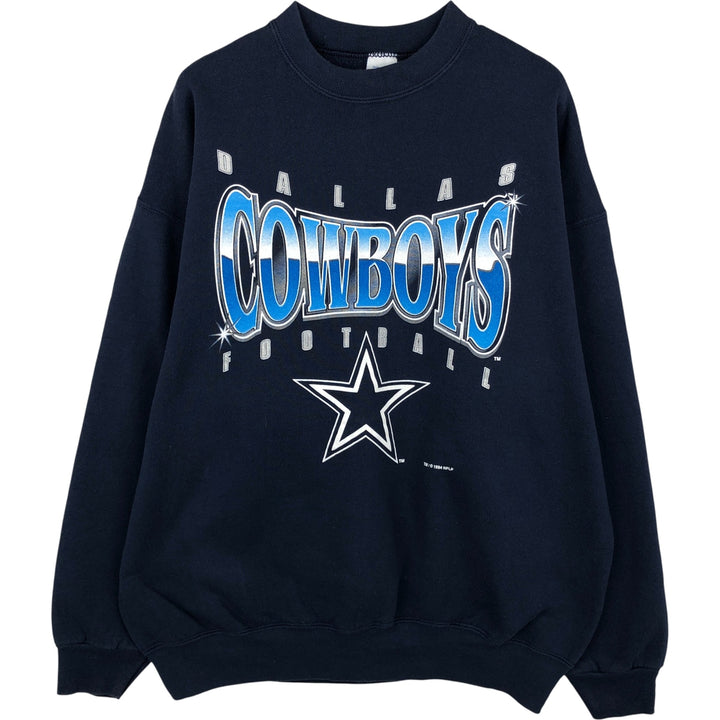Vintage 90'S SALEM NFL Dallas Cowboys Print Sweatshirt, Made in USA, Men's XXL cotton navy blue type Vintage Second Hand