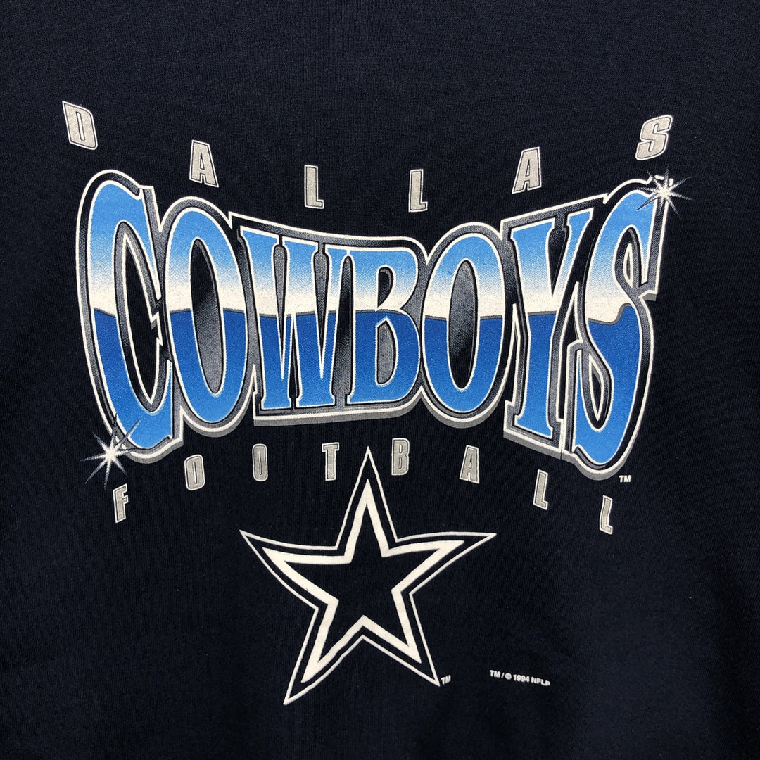 Vintage 90'S SALEM NFL Dallas Cowboys Print Sweatshirt, Made in USA, Men's XXL cotton navy blue type Vintage Second Hand