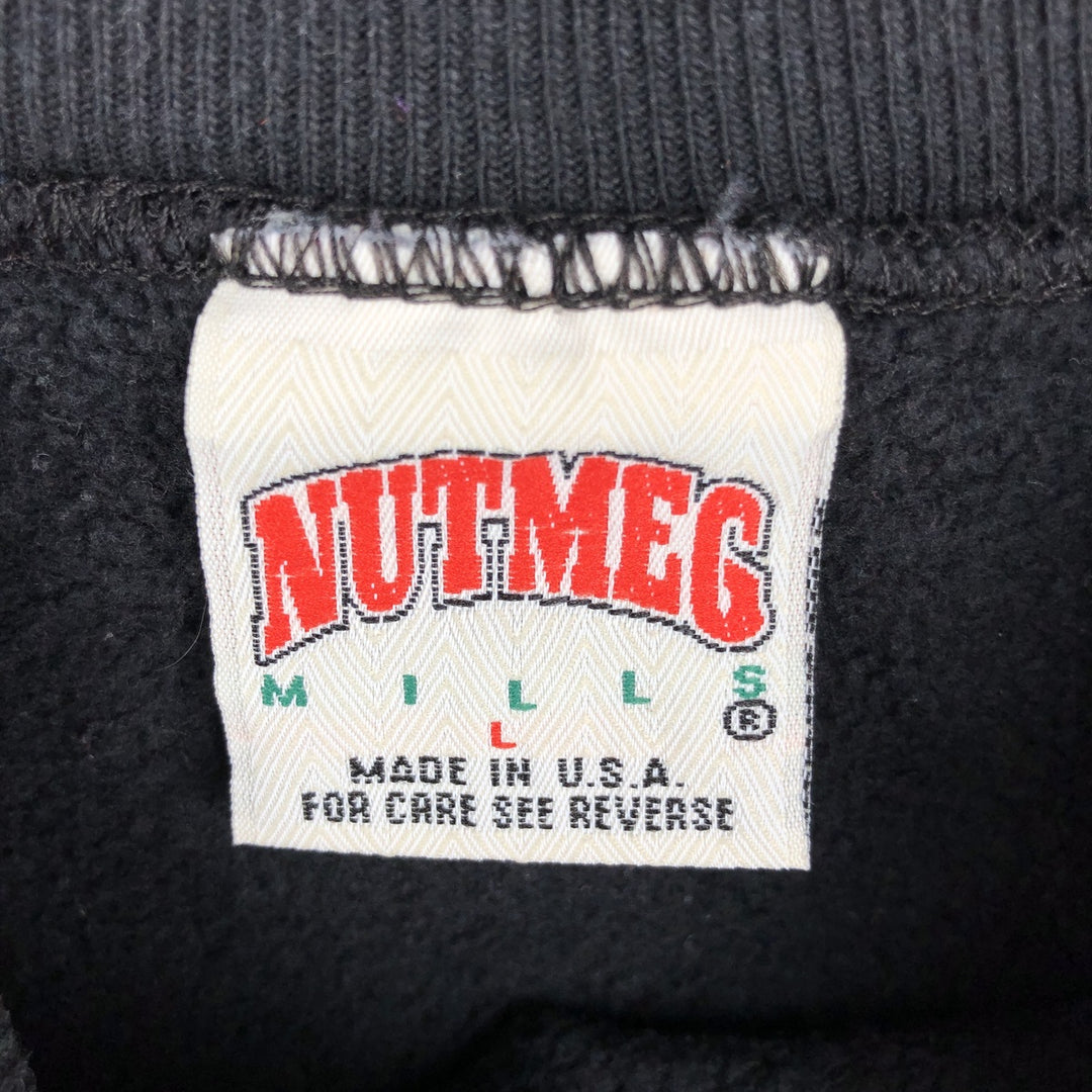 90'S Nutmeg NFL Las Vegas Raiders Logo Sweatshirt, Made in USA, Vintage, Men's Size L cotton black type Vintage Second Hand