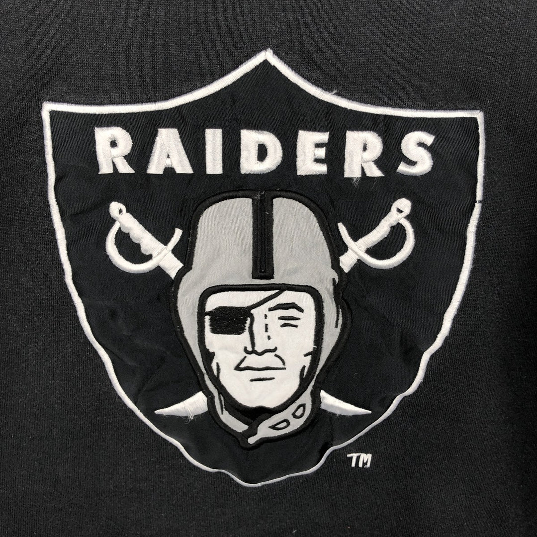 90'S Nutmeg NFL Las Vegas Raiders Logo Sweatshirt, Made in USA, Vintage, Men's Size L cotton black type Vintage Second Hand