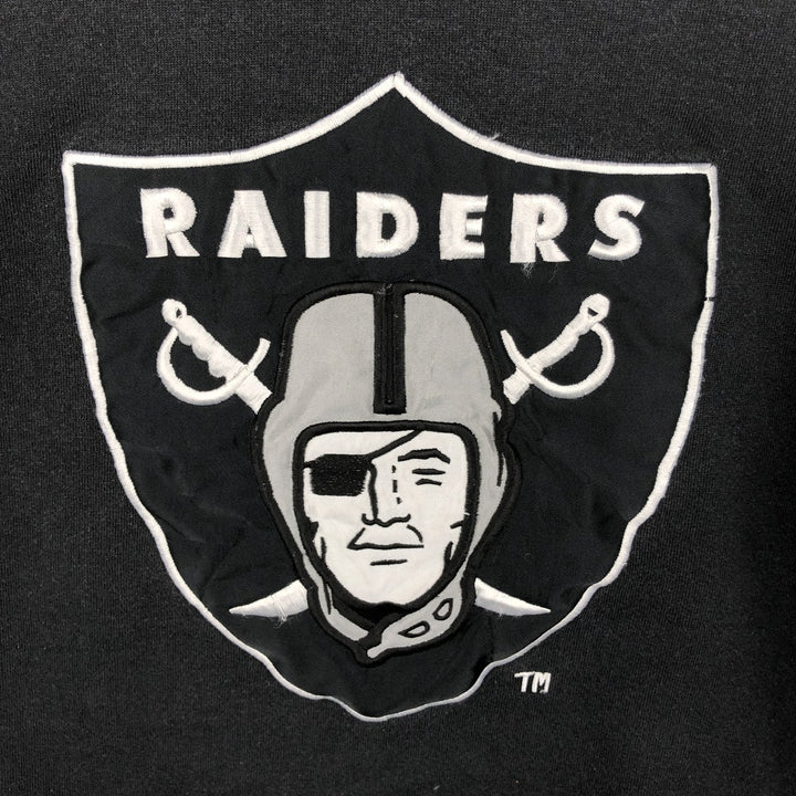 90'S Nutmeg NFL Las Vegas Raiders Logo Sweatshirt, Made in USA, Vintage, Men's Size L cotton black type Vintage Second Hand