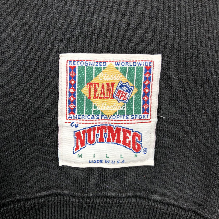 90'S Nutmeg NFL Las Vegas Raiders Logo Sweatshirt, Made in USA, Vintage, Men's Size L cotton black type Vintage Second Hand
