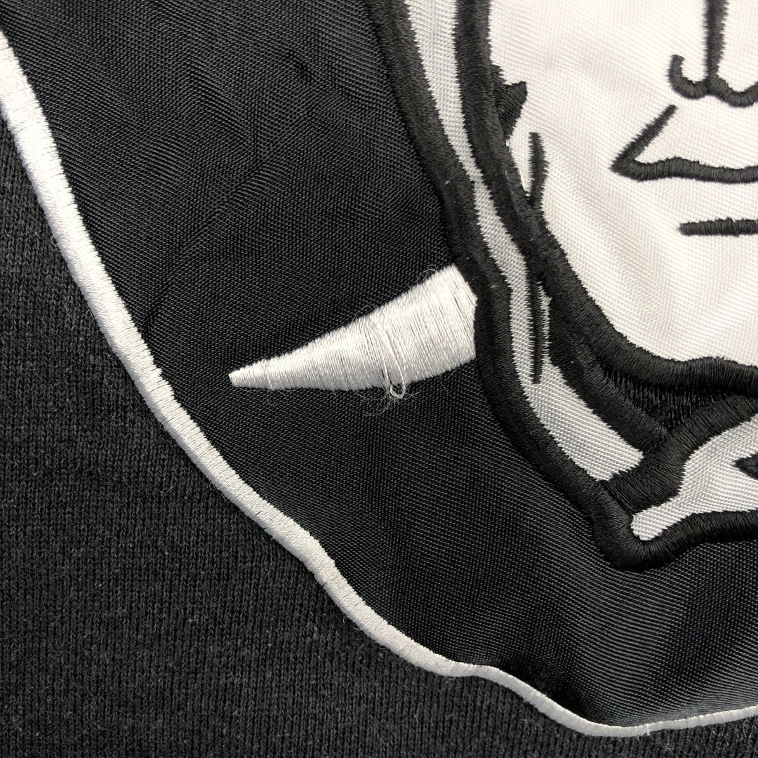 90'S Nutmeg NFL Las Vegas Raiders Logo Sweatshirt, Made in USA, Vintage, Men's Size L cotton black type Vintage Second Hand