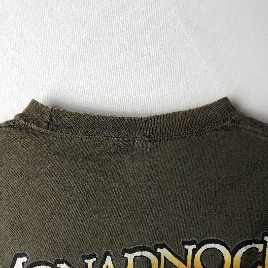 Harley-Davidson Fire Pattern Motorcycle Bike T-Shirt Men's XL cotton Khaki type Vintage Second Hand