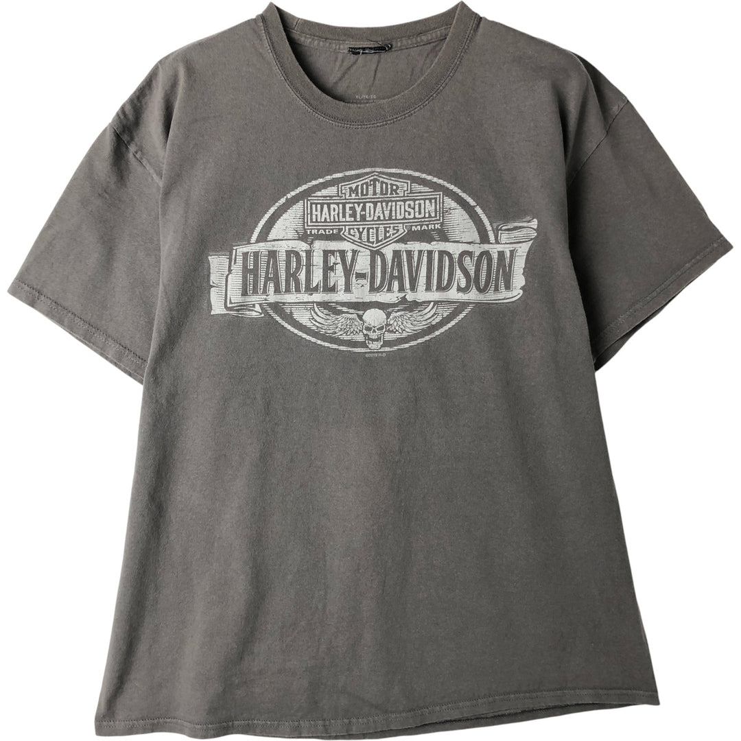 Harley-Davidson Skull Wing Motorcycle T-Shirt, Men's XL unclear gray type Vintage Second Hand