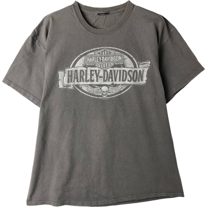 Harley-Davidson Skull Wing Motorcycle T-Shirt, Men's XL unclear gray type Vintage Second Hand