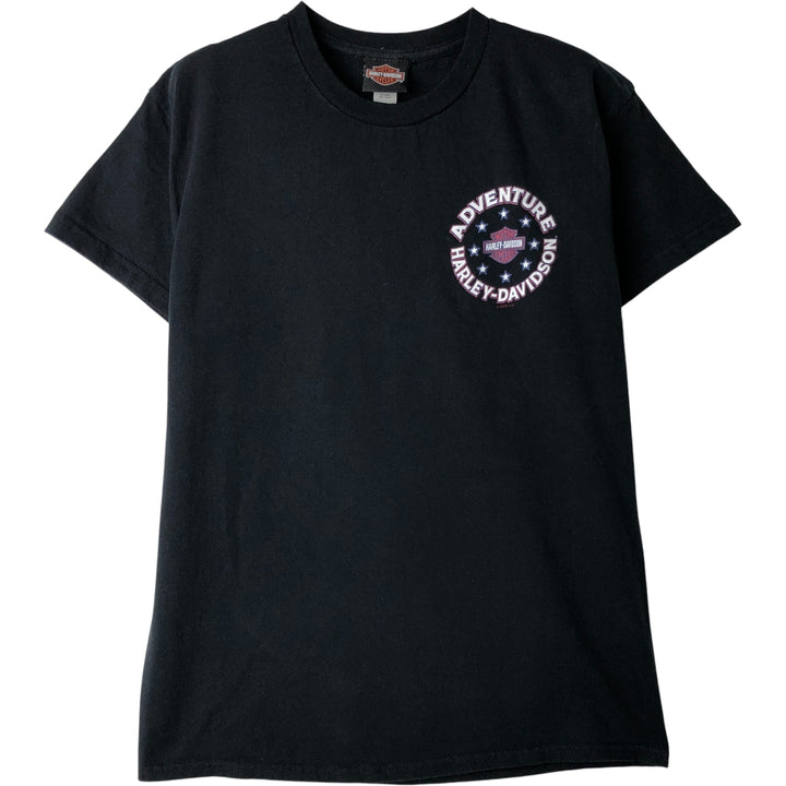 Harley-Davidson Eagle Pattern Stars and Stripes Motorcycle T-Shirt, Men's Size Medium cotton black type Vintage Second Hand