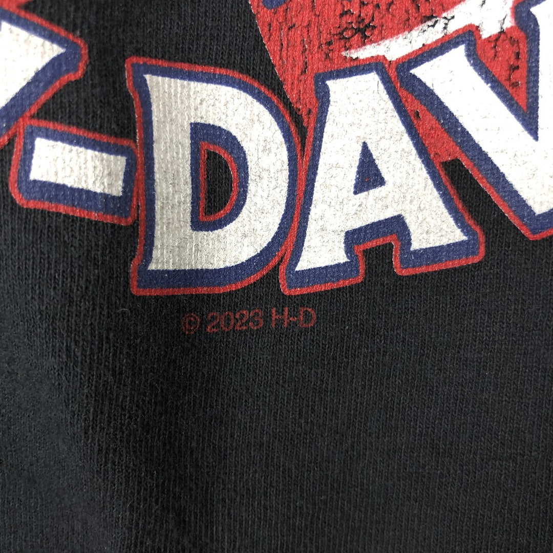 Harley-Davidson Eagle Pattern Stars and Stripes Motorcycle T-Shirt, Men's Size Medium cotton black type Vintage Second Hand