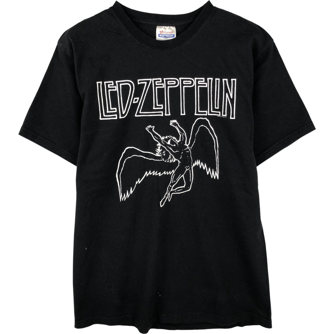 2000'S Hanes Led Zeppelin band T-shirt, men's size M cotton black type Vintage Second Hand