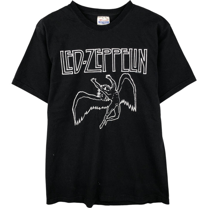 2000'S Hanes Led Zeppelin band T-shirt, men's size M cotton black type Vintage Second Hand
