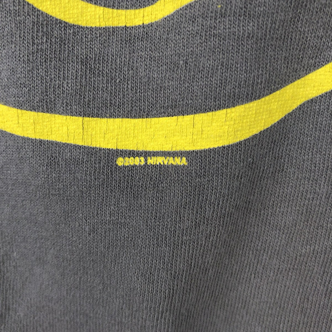 2000'S anvil NIRVANA band T-shirt, men's size small cotton Charcoal Vintage Second Hand