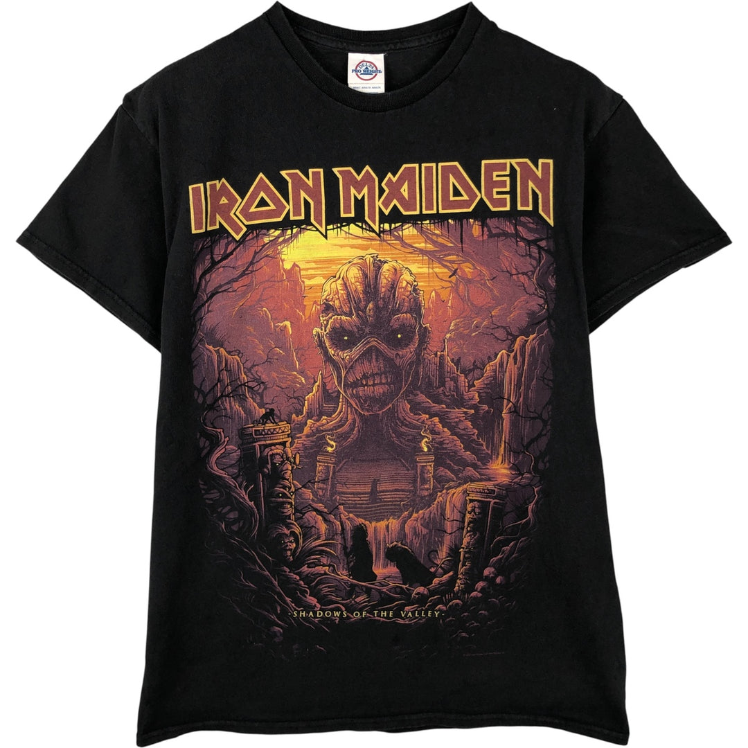 DELTA PRO WEIGHT IRON MAIDEN band T-shirt, size M (men's) cotton black type Vintage Second Hand