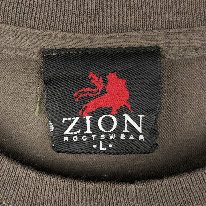 ZION BOB MARLEY Bob Marley Band T-shirt Band T Men's L size cotton Khaki type Vintage Second Hand