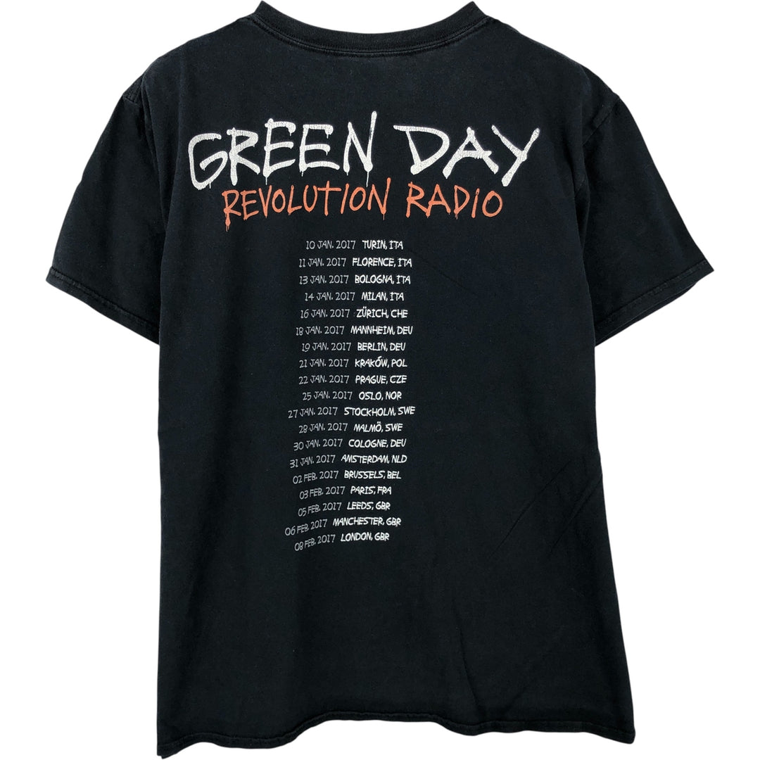 GREEN DAY Green Day Band T-shirt Band T Men's M size unclear black type Vintage Second Hand