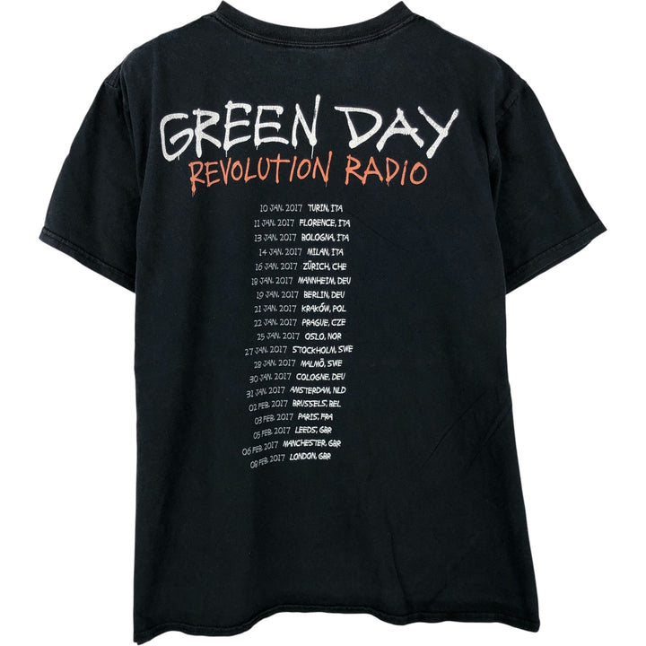 GREEN DAY Green Day Band T-shirt Band T Men's M size unclear black type Vintage Second Hand
