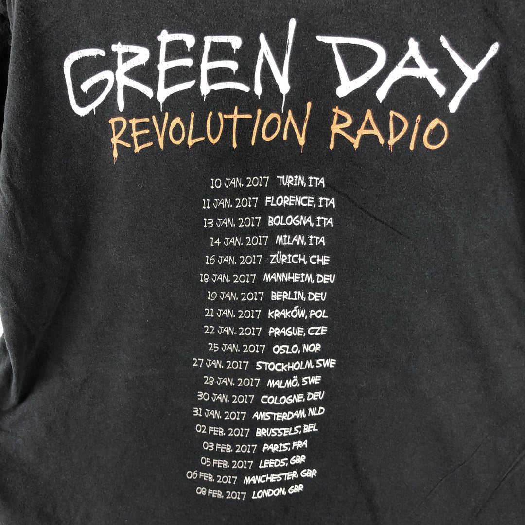 GREEN DAY Green Day Band T-shirt Band T Men's M size unclear black type Vintage Second Hand