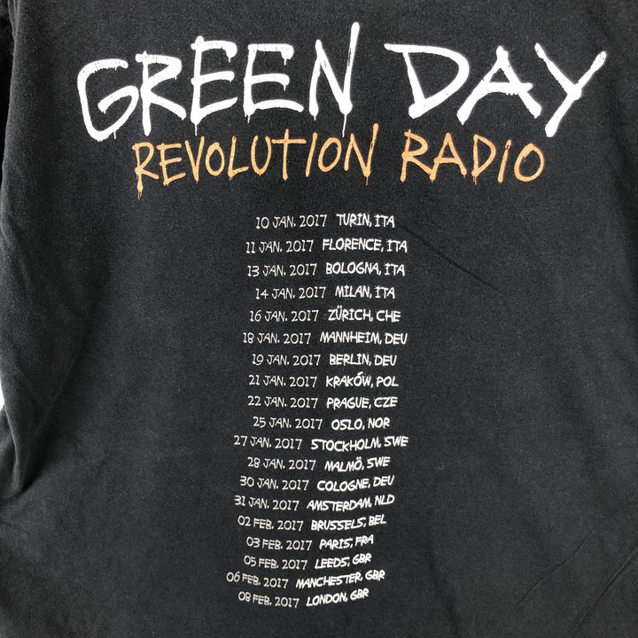 GREEN DAY Green Day Band T-shirt Band T Men's M size unclear black type Vintage Second Hand