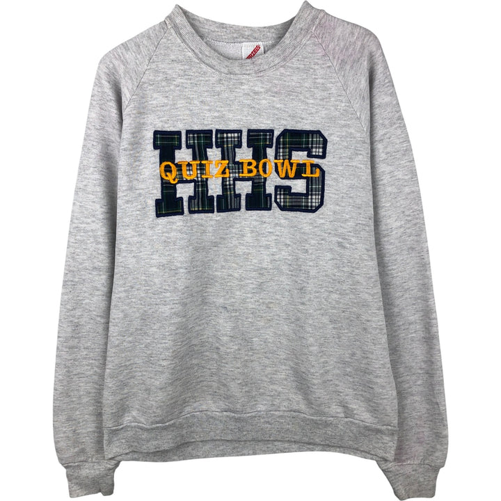 80s-90'S Jerzees College Sweatshirt, Made in USA, Men's Size L, Vintage cotton gray type Vintage Second Hand