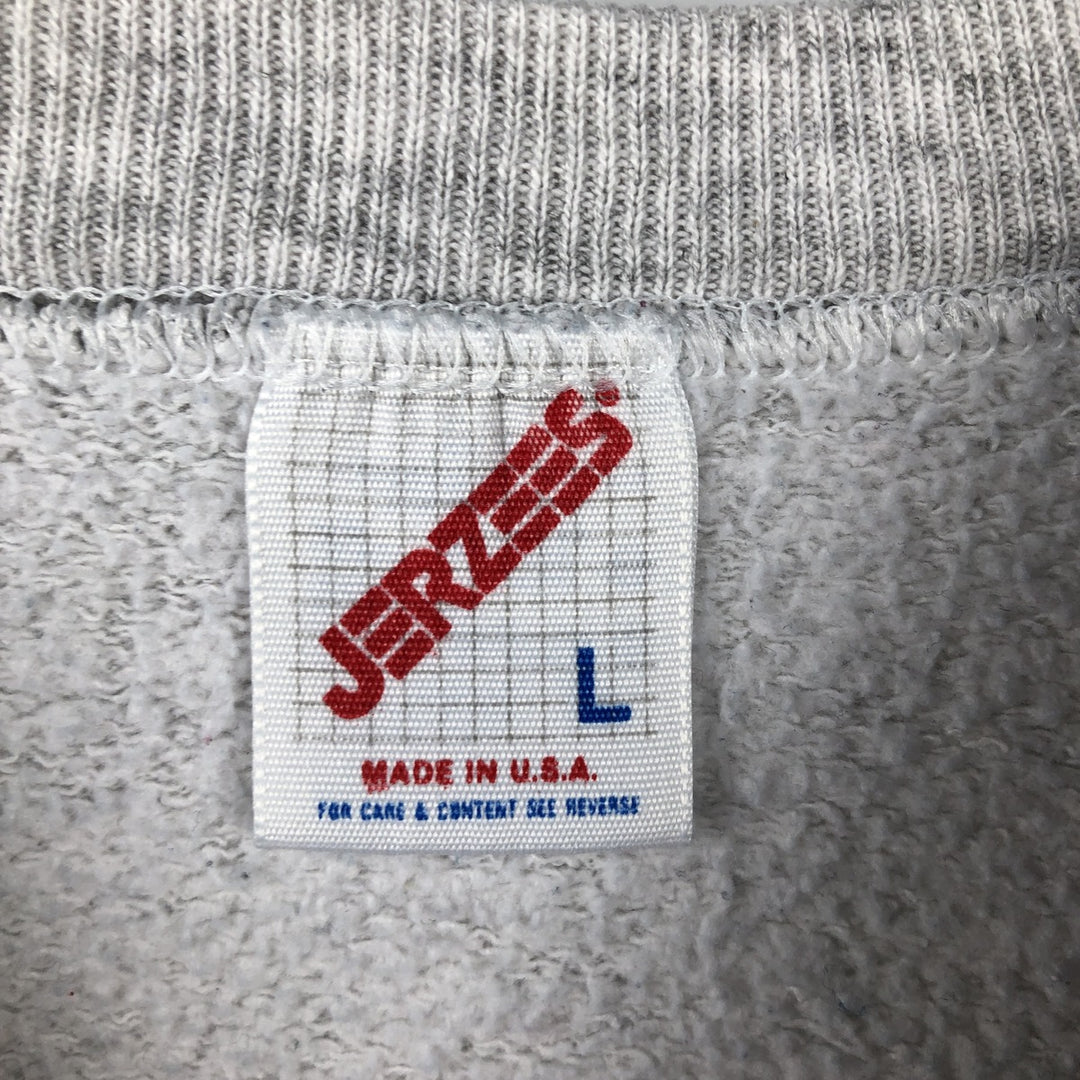 80s-90'S Jerzees College Sweatshirt, Made in USA, Men's Size L, Vintage cotton gray type Vintage Second Hand