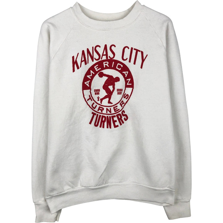 90'S SCREEN STARS College Sweatshirt, Made in USA, Men's Size L, Vintage cotton white type Vintage Second Hand