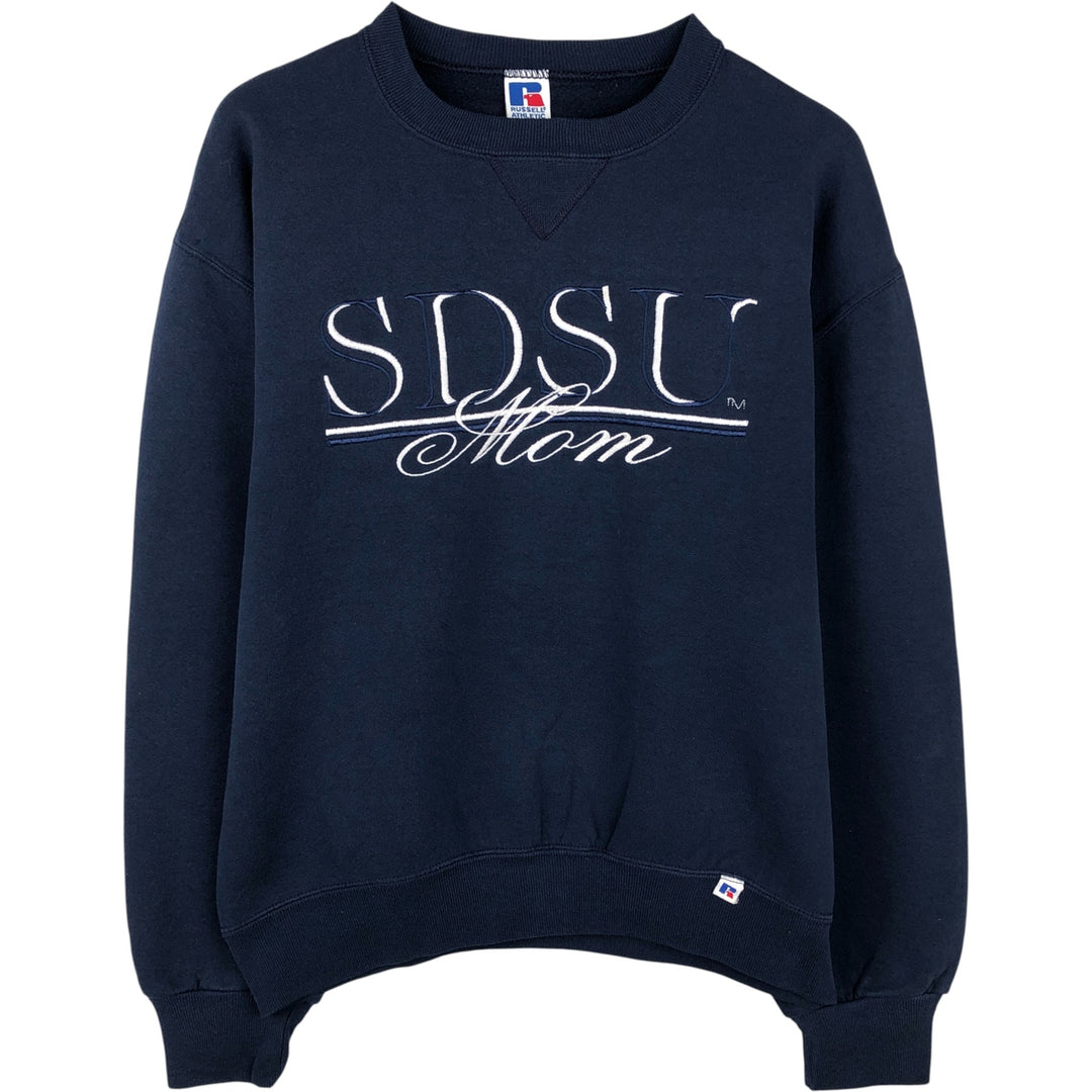 90'S Russell College Sweatshirt, Made in USA, Men's M, Vintage cotton navy blue type Vintage Second Hand
