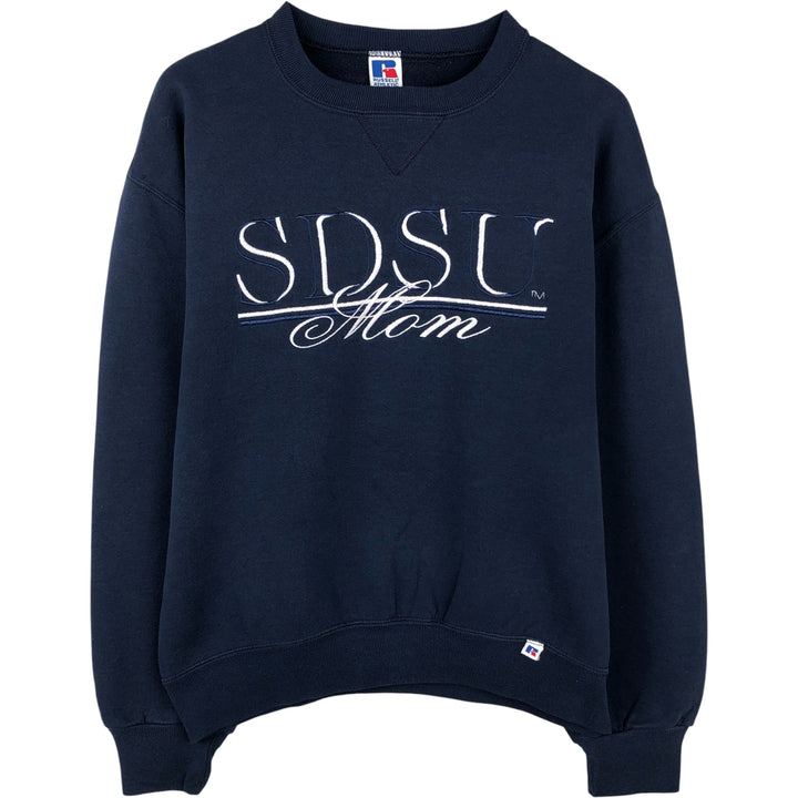 90'S Russell College Sweatshirt, Made in USA, Men's M, Vintage cotton navy blue type Vintage Second Hand