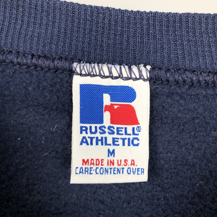 90'S Russell College Sweatshirt, Made in USA, Men's M, Vintage cotton navy blue type Vintage Second Hand