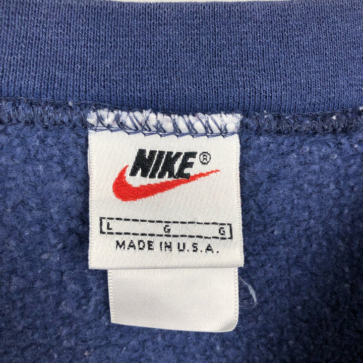 90'S Nike Logo Sweatshirt, Made in USA, Men's L Size, Vintage cotton navy blue type Vintage Second Hand
