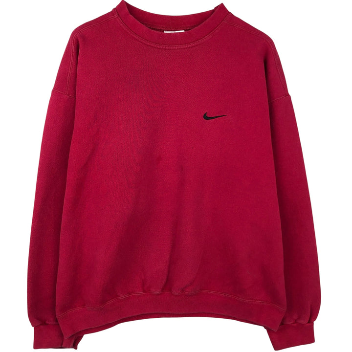 Nike One-Point Logo Sweatshirt, Made in USA, Men's Size L cotton red type Vintage Second Hand