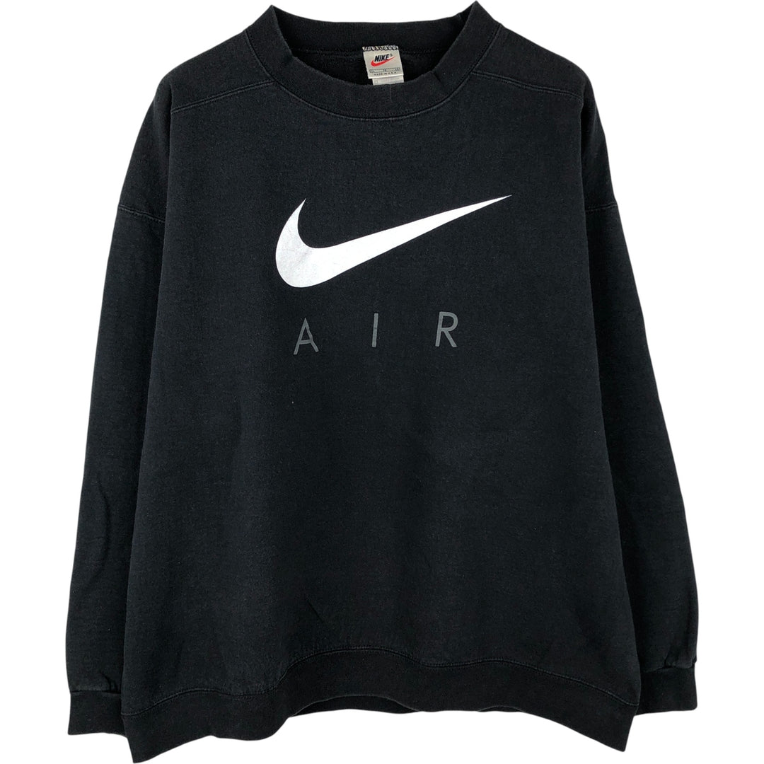 90'S Nike Air logo sweatshirt, Made in USA, Men's XL, Vintage cotton black type Vintage Second Hand