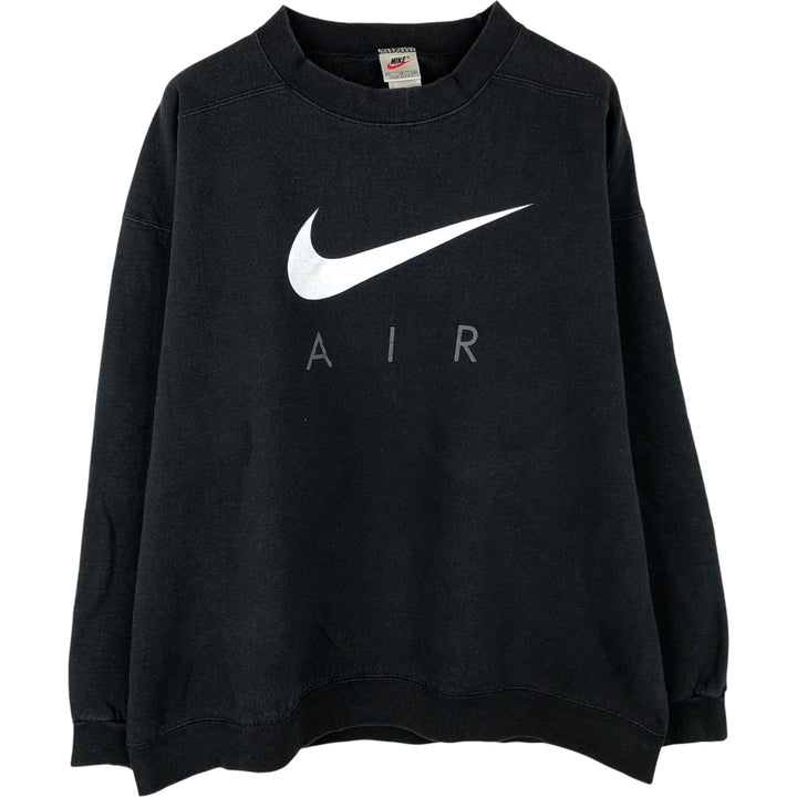 90'S Nike Air logo sweatshirt, Made in USA, Men's XL, Vintage cotton black type Vintage Second Hand