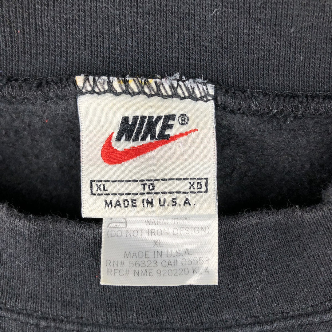 90'S Nike Air logo sweatshirt, Made in USA, Men's XL, Vintage cotton black type Vintage Second Hand