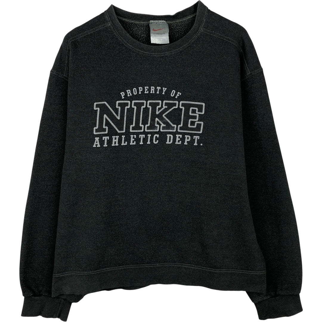 Nike logo sweatshirt, Made in USA, Men's XL cotton black type Vintage Second Hand