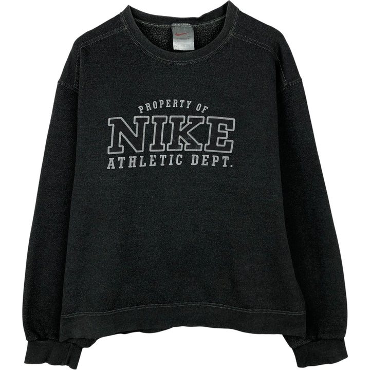 Nike logo sweatshirt, Made in USA, Men's XL cotton black type Vintage Second Hand