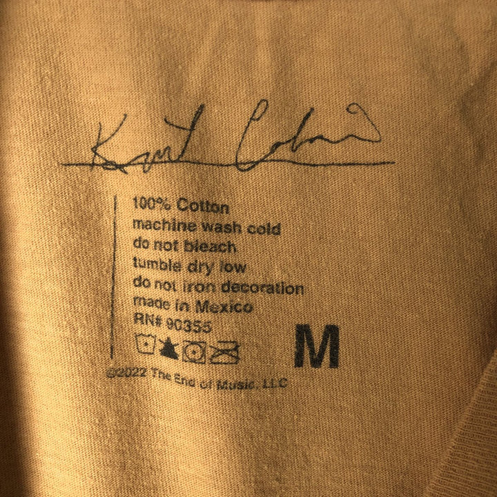 KURT COBAIN Kurt Cobain band T-shirt, band T, men's M size cotton brown type Vintage Second Hand