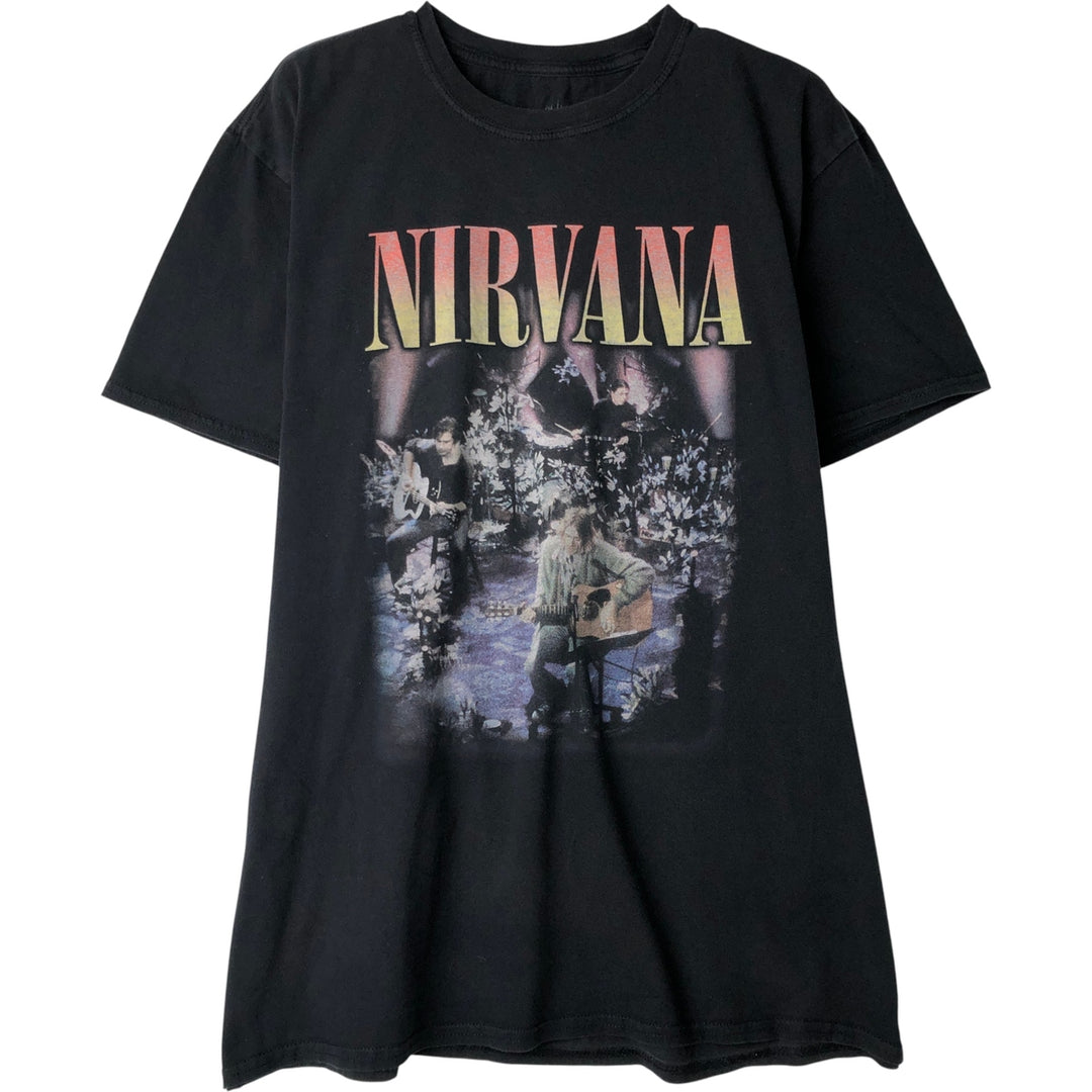 NIRVANA Nirvana Band T-shirt, Band T, Men's M size cotton black type Vintage Second Hand