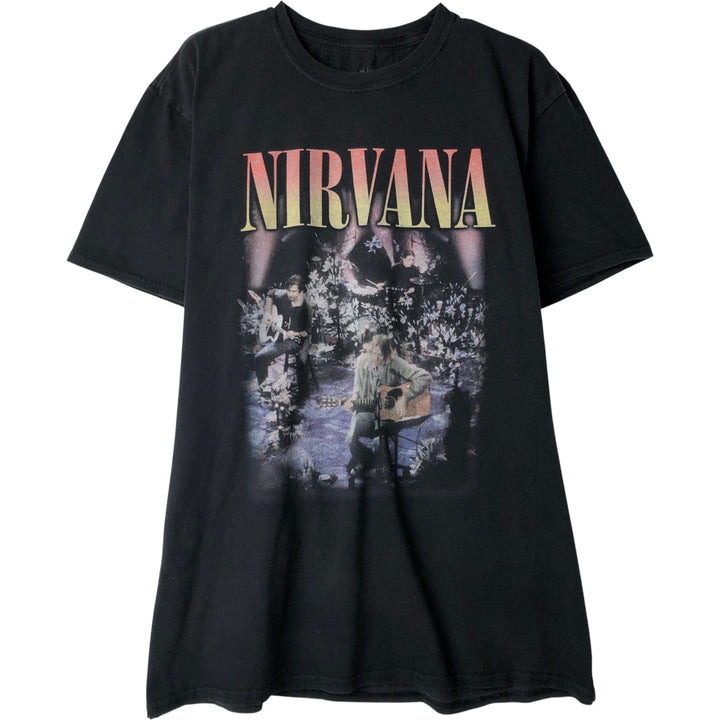 NIRVANA Nirvana Band T-shirt, Band T, Men's M size cotton black type Vintage Second Hand